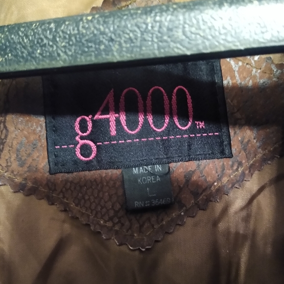 1980"s vintage leather jacket large Vintsge Leather Bomber Brown Caramel - Picture 2 of 14